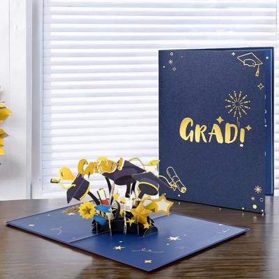 3D Pop Up Graduation Cards with Moving 3D Effect Surprise for Graduation Gifts Party Desktop Decoration Festival Greeting Card