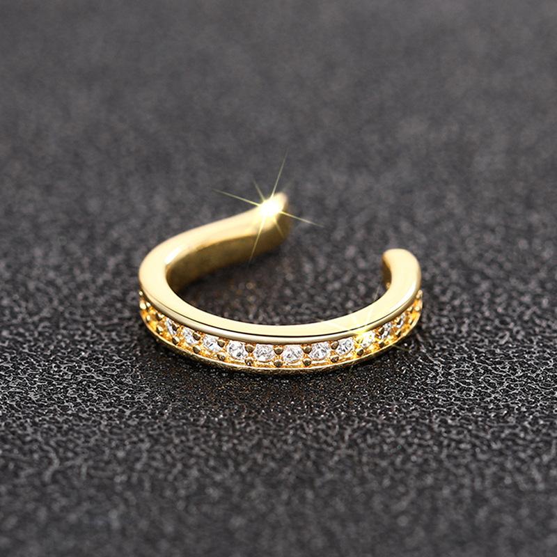 1Piece   Zircon C Type Clip Earrings Punk Rock Unisexual  No Hole Ear Clip Earring Jewelry