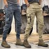 Primăvară, toamnă, pantaloni cargo pentru bărbați, talie cu șnur, buzunare multiple, cu bandă la gleznă, pantaloni sport, de culoare uni, ținute zilnice, pantaloni pentru antrenament în aer liber