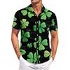 Men's Casual Short-sleeved Shirt Slim Fit Stylish Men's St. Patrick Print