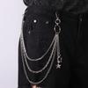 Fashion Punk Street Keychains Chain Skull Tassel Women Men Belt Chain Hip Hop Moon Star Biker Pants Chain Bag Accessories