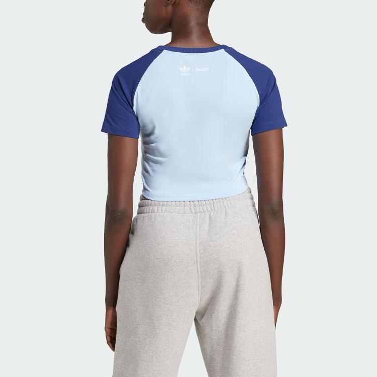 adidas Originals X Hello Kitty Cinnamoroll Graphic Colorblock Sport Tee Donna Top Rosa Blu JH3175