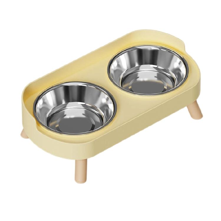 

Pet Feeding Station With Stainless Steel Bowl Splash Proof For Better Digestion Heavy Duty Feeding Stand жёлтый