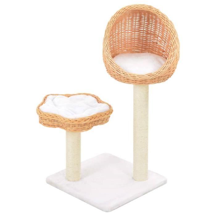 VidaXL Arbre à chat avec griffoir en sisal Naturel Bois de saule