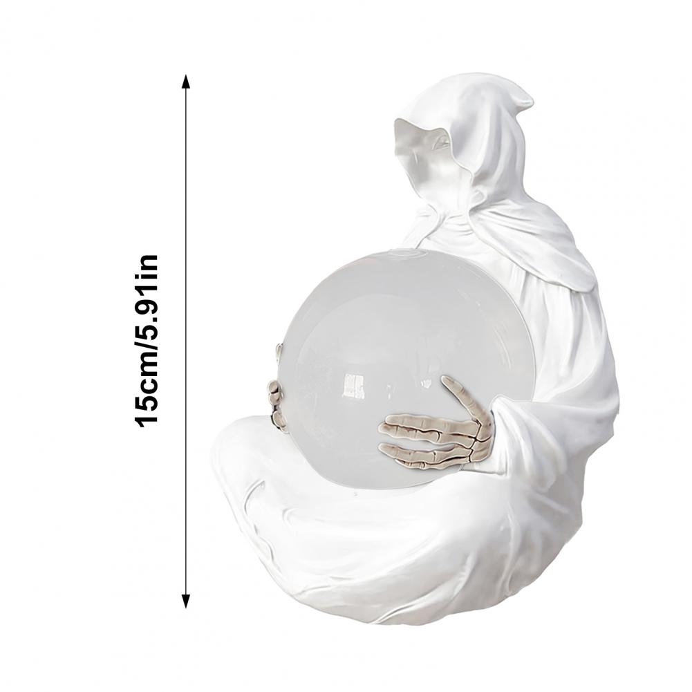 Halloweenboll Dekoration Staty Halloweenboll Liemannen Staty med Upplysande Spöklik Skulptur Prydnad Spöklikt