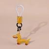Custom Number Sausage Dog Leather Keychain Pendant Personalized Cartoon Keyring with Braid Rope Bag Car Key Ring