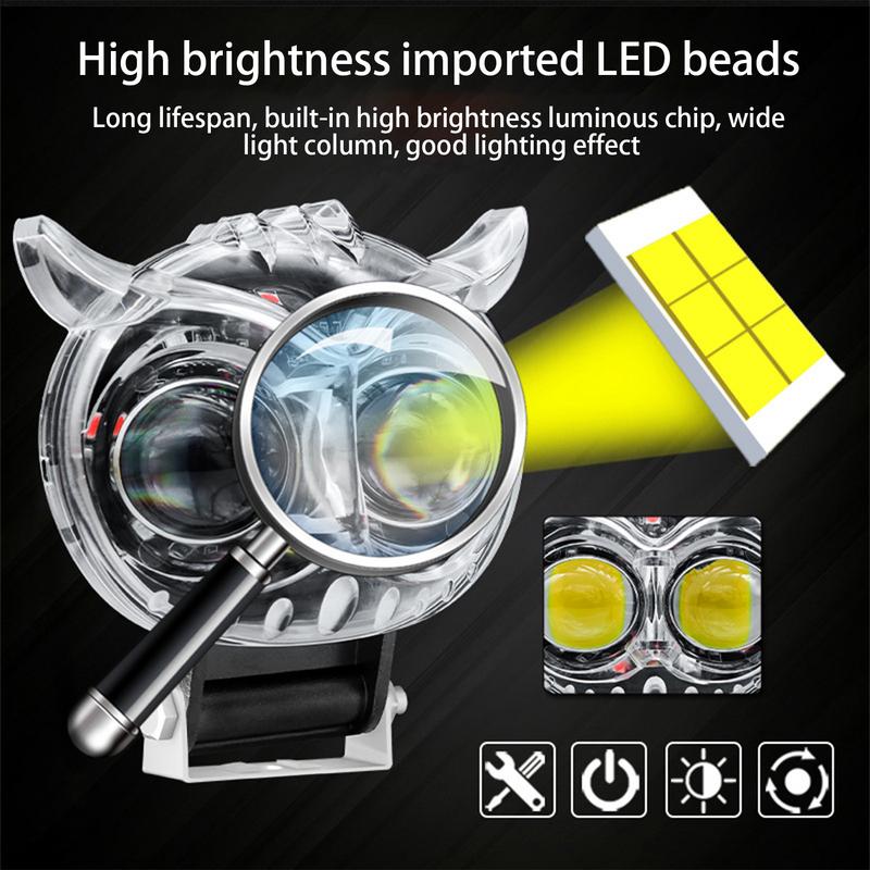 Owl Motorcycle Spotlights IP67 Waterproof Motorcycle Fog Lights High and Low Beam Motorcycle Headlight 6000LM Owl Spotlight for