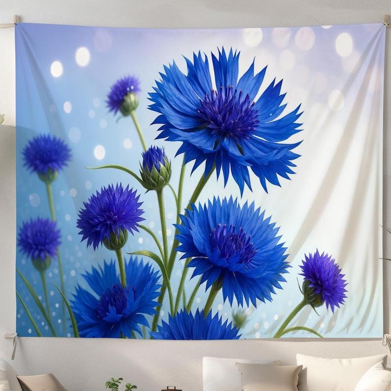 Blue Cornflower tapestry 75x100 чёрный