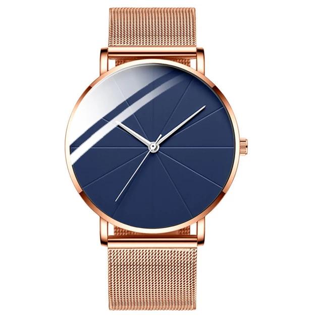 

Минималистичные мужские часы, мужские роскошные деловые часы, ультратонкие часы из сплава с сетчатым ремешком, кварцевые наручные часы Relogio Masculino