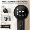 Aparelho de Raspar Tecido, Removedor de Fiapos Elétrico Recarregável Portátil, 3 Velocidades Ajustáveis Desfiador, Removedor de Bolinhas com Display LED para Roupas, Rasgador de Fiapos