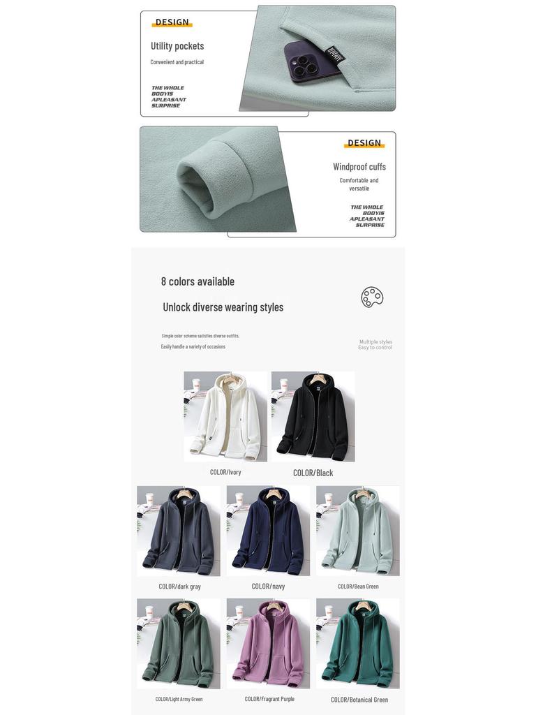 Herren Kapuzenpullover mit Fleece-Futter für Herbst und Winter