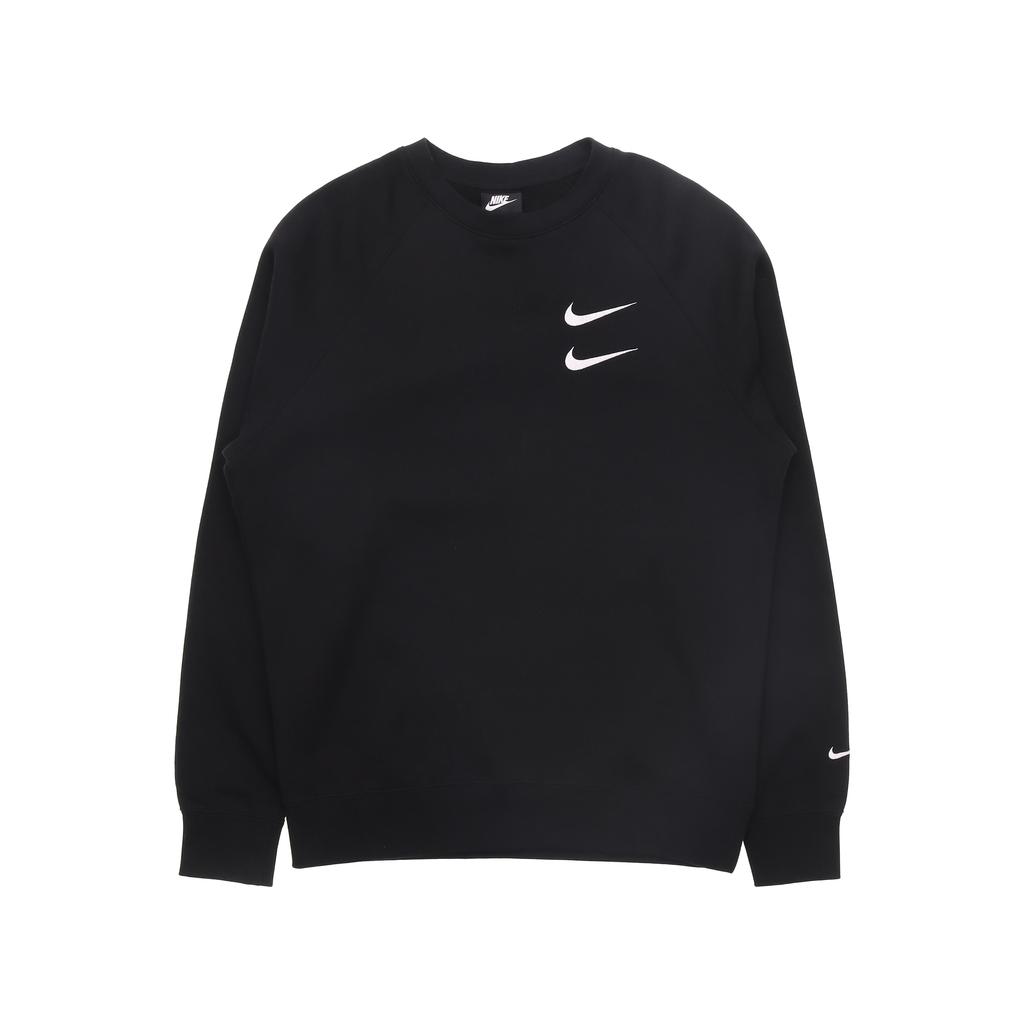 Nike Embroidered Swoosh Fleece-Lined Warm Crew Neck Sweatshirt Men Sweatshirt Black DD5079-010