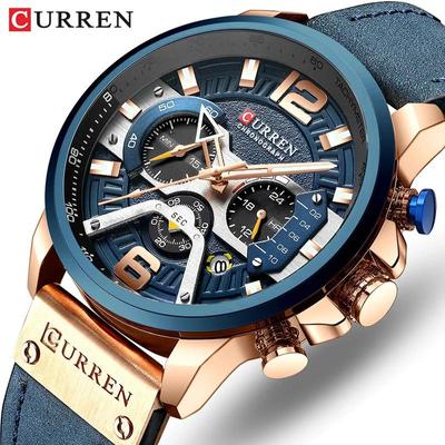 Luxury Men Analog Leather Sports Watches Army Military Watch Chronograph Complete Calendar Quartz Wristwatch