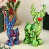3D-gedruckter niedlicher Weihnachts-Elch, Gelenk bewegliche Figur, Bürodekoration, Kindergeschenk, Simulierte Statue, Ornament