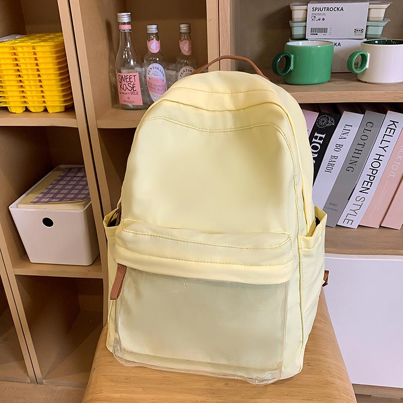 School bag summer ins fresh high value sweet girl travel back junior high school students transparent interlayer