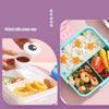 1PC Double Layer Portable Lunch Box For Kids With Sauce Box And Spoon Microwave Bento Boxes Dinnerware Set Food Storage Containe