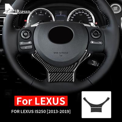 For Lexus IS250 IS300 IS350 2013 2014 2015 2016 2017 2018 Real Soft Carbon Fiber Car Steering Wheel Trim Sticker
