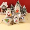 6pcs Linen Cotton Gifts Candy Bag Merry Christmas Decor For Home 2026 Xmas Navidad Natal Noel Gifts New Year 2026 Packing Bag