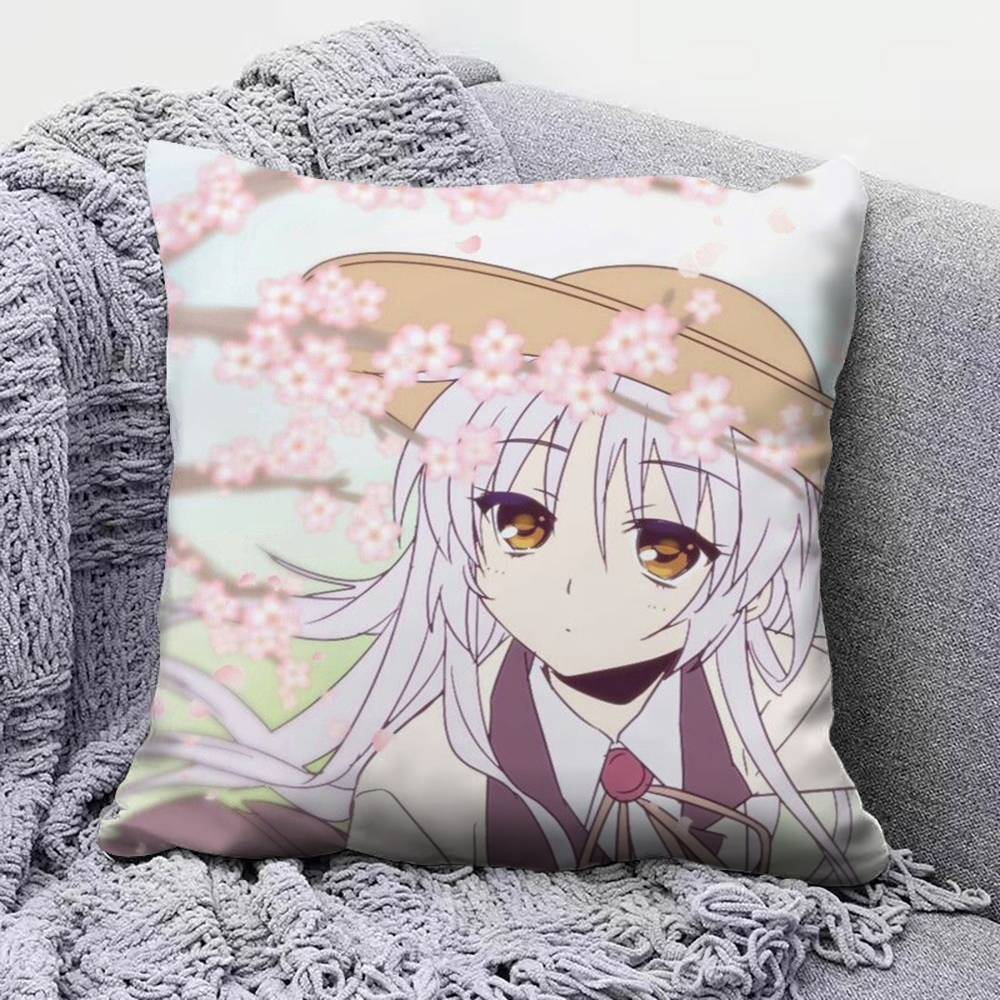 Angel Beats Anime Girl Cute Yui Kanade  Home Sofa Cushion Covers and Aecorative Custom Pillow Covers