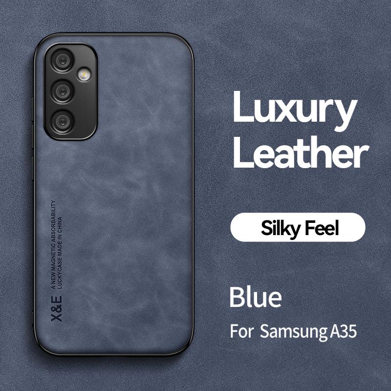 For Samsung Galaxy A35 5G Case Luxury Magnetic Holder Leather Phone Case For Samsung A35 A 35 35A SM-A356E Shockproof Back Cover