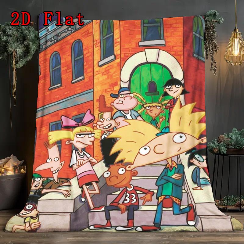 Hey Arnold 2D Flat Pattern Flannel Blanket High Quality All Seasons Warmth and Comfort Perfect for Christmas Gifts.SMT0917088