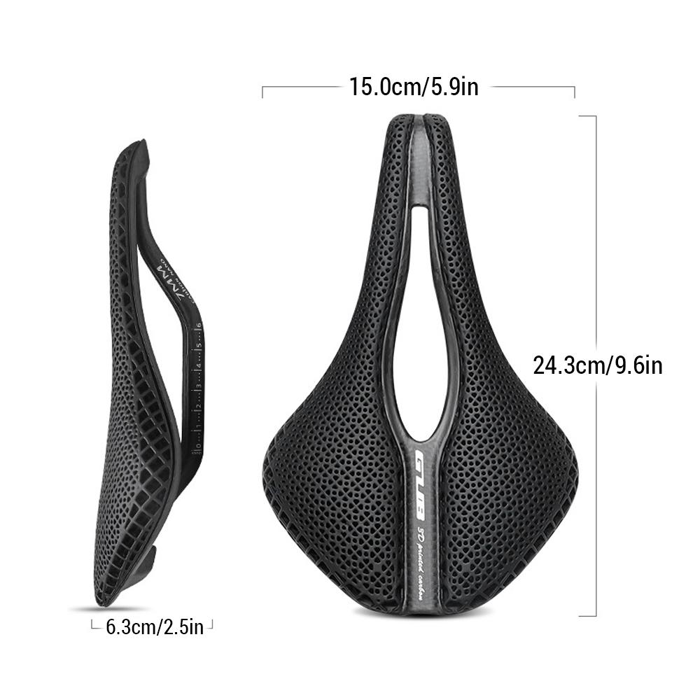 Extra Padded Bike Seat Cushion Cover 3D Printed Bike Saddle for Men/Women Carbon Fiber Bike Seat