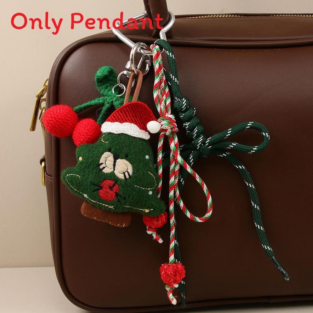 Christmas Gingerbread Man Plush Bag Charm With Christmas Tree Pattern For Holiday Decor And Gift