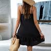 Women's Dress Sleeveless V-neck Loose Casual Temperament Sexy Solid Color Dresses