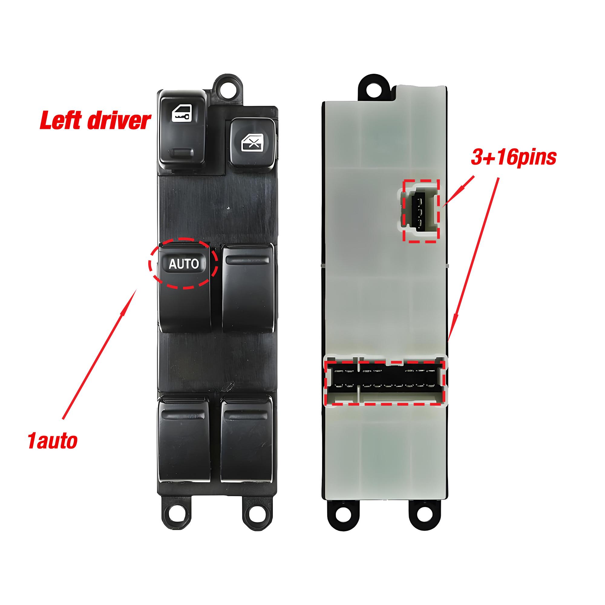 25401-EQ305 25401-AL500 For NISSAN X-Trail T30 Wingroad Patrol Stagea 1997-2017,Main Window Lifter Control Switch 25401EQ305 25401-EQ305 Left