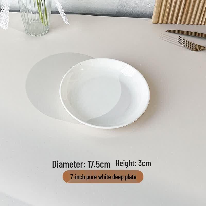 Pure White Nordic Round Ceramic Dinner Plate