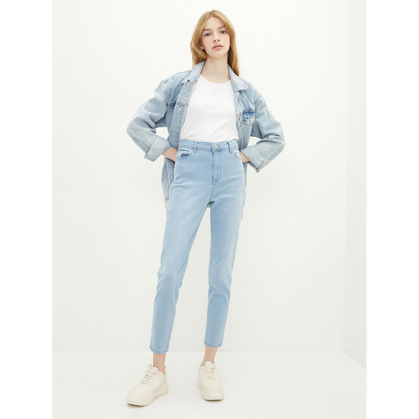 

LCW BASIC Женские джинсы скинни Rodeo с карманом и отделкой цвета индиго