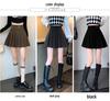 Petite High-Waist Grey Pleated A-line Skirt for Women - Spring/Autumn/Winter 2026 Fashion