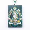 Exquisite High-Ice Grade A Natural Jade Pendant - White Tara Blue Water Design