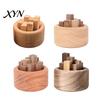 Safe Fireless Fragrance Diffuser Wooden Essential Oil Diffuser, Beech Wood Aromatherapy Micro-landscape Small Round for Home Offices Cars Yoga