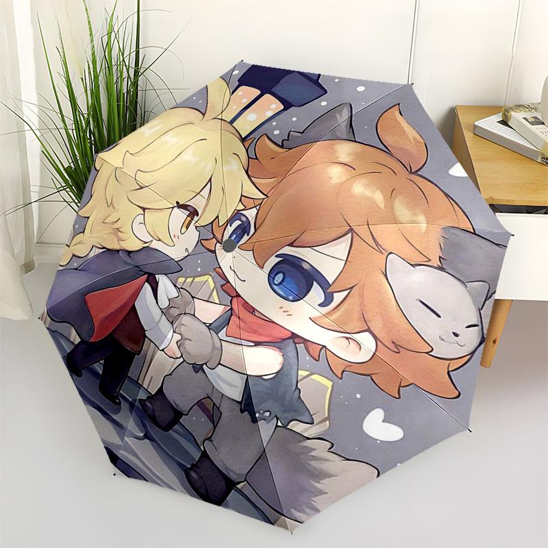 

1pc Outdoor Umbrella with Cute Anime Characters - Automatic Opening/Closing, Portable 3-Fold Design, 8-Bone Iron Frame - Perfect Gift for Fans, T
