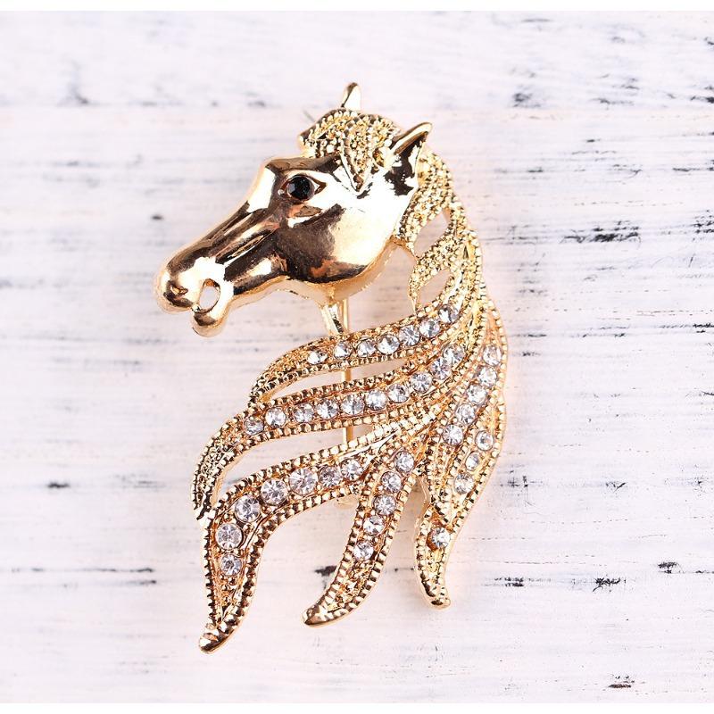Men'S Zodiac Horse Head Coat Button Corsage Brooch Suit Shawl Buckle Fashionable And Elegant Accessories
