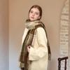 Fashion Vintage Plaid Stripe Scarf Winter Warm Imitation Cashmere Women Long Soft Thickened Female Scarves Tassel Shawl Wraps
