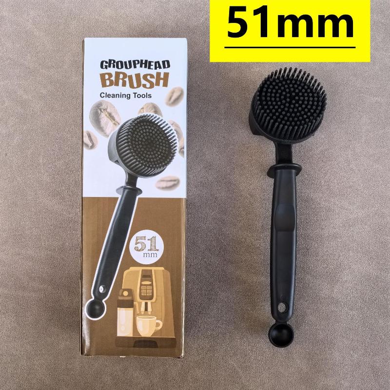 Long Handle Coffee Machine Cleaning Brush Silicone Arc Brew Head Brush Durable Kitchen Cleaning Tool