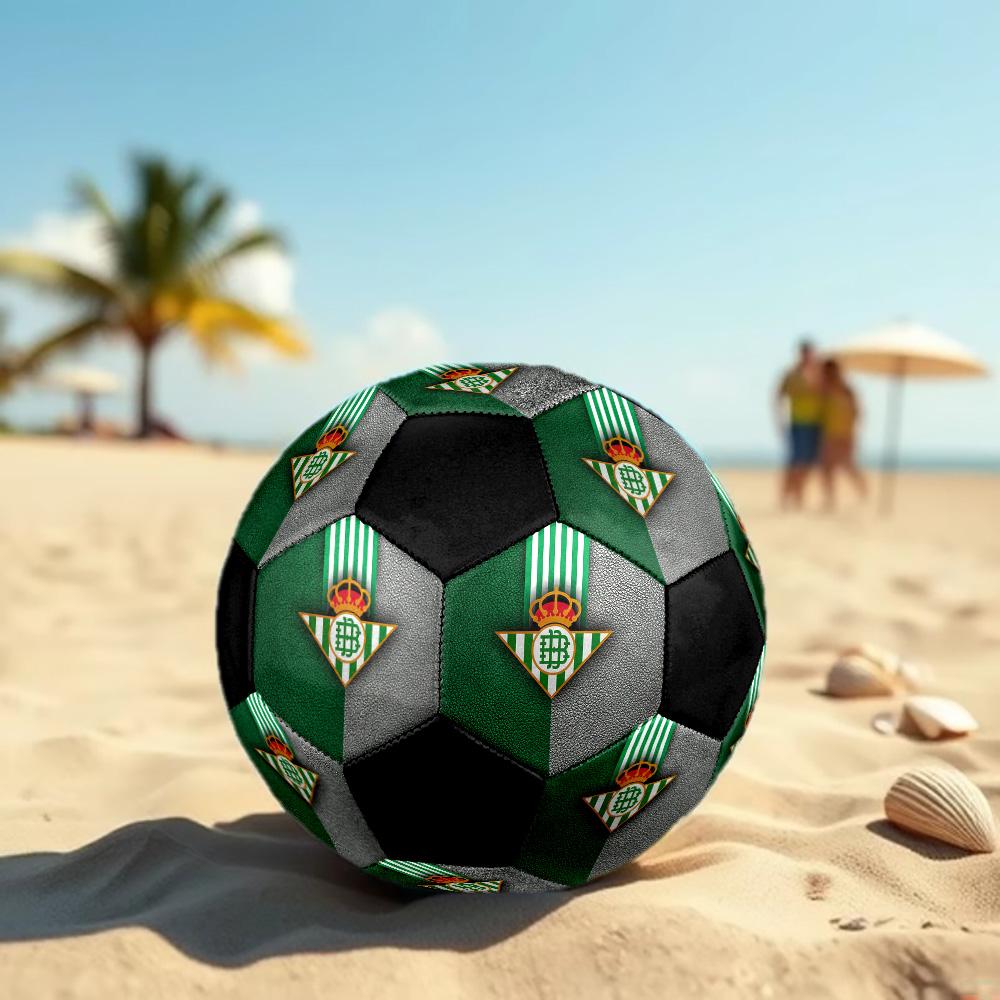 Pallone da Calcio Real Betis Balompié Colorato Per Tutte le Età Cucito a Macchina PVC Pronto per la Competizione Resistente Alto Rimbalzo.TAGLIA5