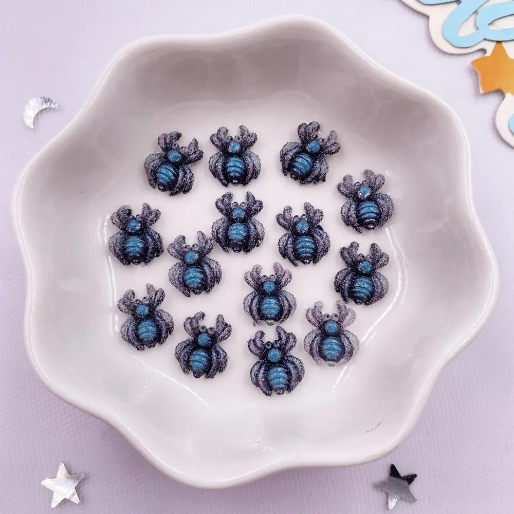 30 szt. Brokatowa żywica Kolorowe Kreskówkowe Pająki Nail Art Mini Figurki Flatback DIY Cyrkonie Scrapbook Biżuteria Akcesoria