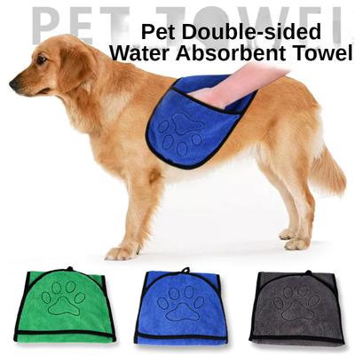 Nueva toalla absorbente para mascotas, Toalla de baño, guante para perros y gatos, Toalla de baño, suministros para mascotas, Toalla de baño absorbente de doble cara