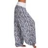 Damskie Bohemian Haremki Elastyczny Pas Szeroka Nogawka Długie Spodnie Vintage Wzór Spodnie Damskie Luźne Rybaczkowe Damskie Streetwear