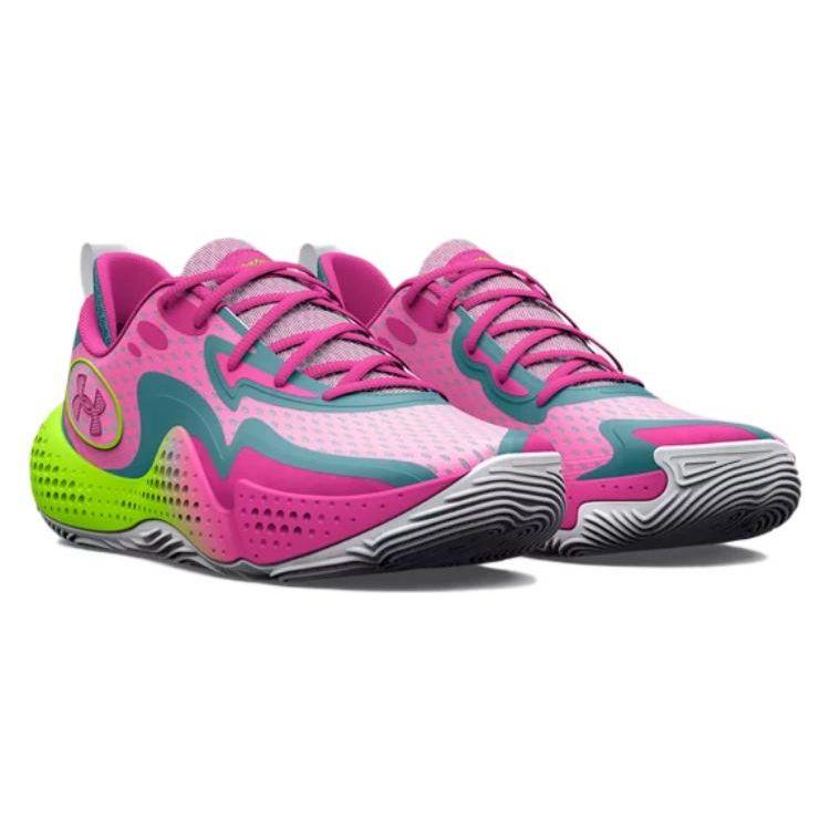 Under Armour Spawn 5 White Lime Pink Unisex Sneaker Still-Water 3026285-100