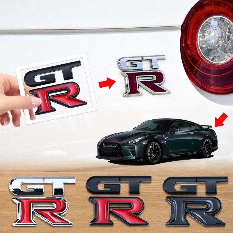  CHUQAZ1 For Nissan Nismo GT-R, R32, R33, R34, R35, 370Z Accessories 1pcs GTR Car Logo Emblem Metal Stickers R GT Decals Badge Labeling
