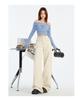 Thirteen Lines Women's High Waist Apricot Denim Wide Leg Pants