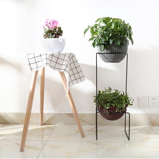Self-absorbing Flowerpot Rattan-like Weaving Texture And Absorbent Rope Flower Pot with Hanging Chain Planter for Indoor Outdoor