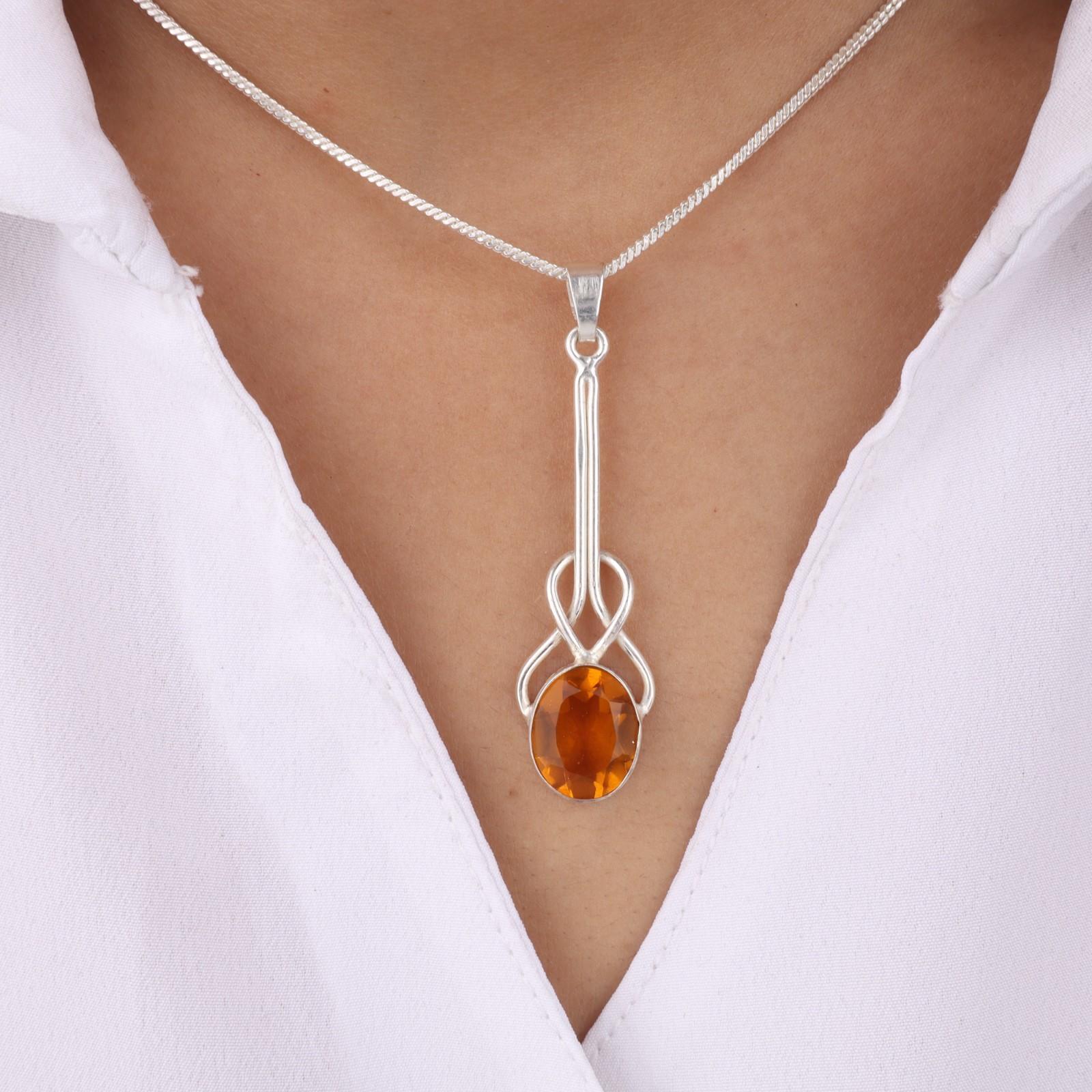 

Rare Citrine Gemstone 925 Sterling Silver Jewelry Handmade Women Pendant 1.79 PP-60-13