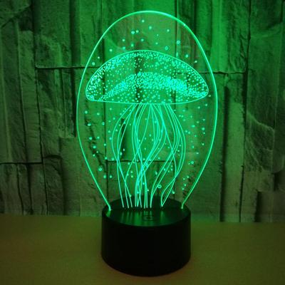 Colorful 3D Jellyfish Night Light with Remote Touch Control - LED Table Lamp Gift