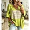 Plus-Size Women's V-Neck Batwing Sleeve T-Shirt Bohemian Ethnic Print Loose Top Summer Comfortable Breathable Daily Commute Casual Slimming Style