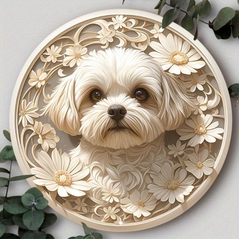 2D Flat Hanging Decorative Metal Sign Hand Painted Art